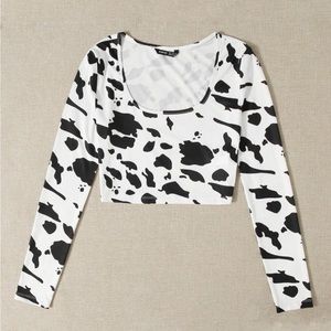 Cow print long sleeve crop top ❤️‍🔥